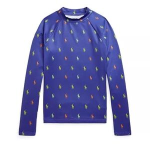 Boys POLO RALPH LAUREN Performance Stretch Jersey Rash Guard swim shirt. Size XL
